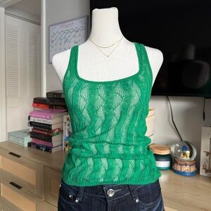 green knit tank top